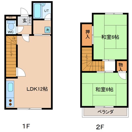 郡山駅 バス15分  開成４丁目下車：停歩3分 1-2階の物件間取画像